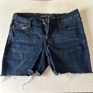 Old Navy Women’s Jean Shorts Denim Midi 10 Stretch 5” DIY Cut Offs Medium Wash